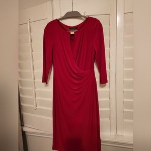 Ralph Lauren red knee length dress size 2